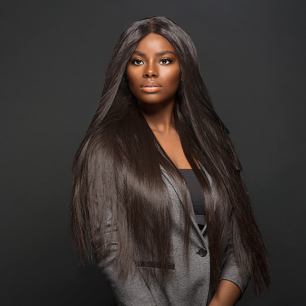 STRAIGHT Lace Middle Part Closure 4X4 Extensions By Mariell